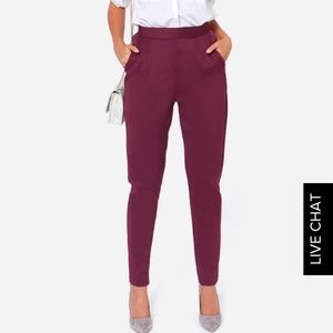 Burgundy High Wasted Pants🌼